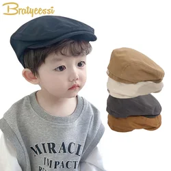 Chapéu de boina de algodão infantil, boné fashion para meninas e meninos, acessórios infantis, chapéus de bebê