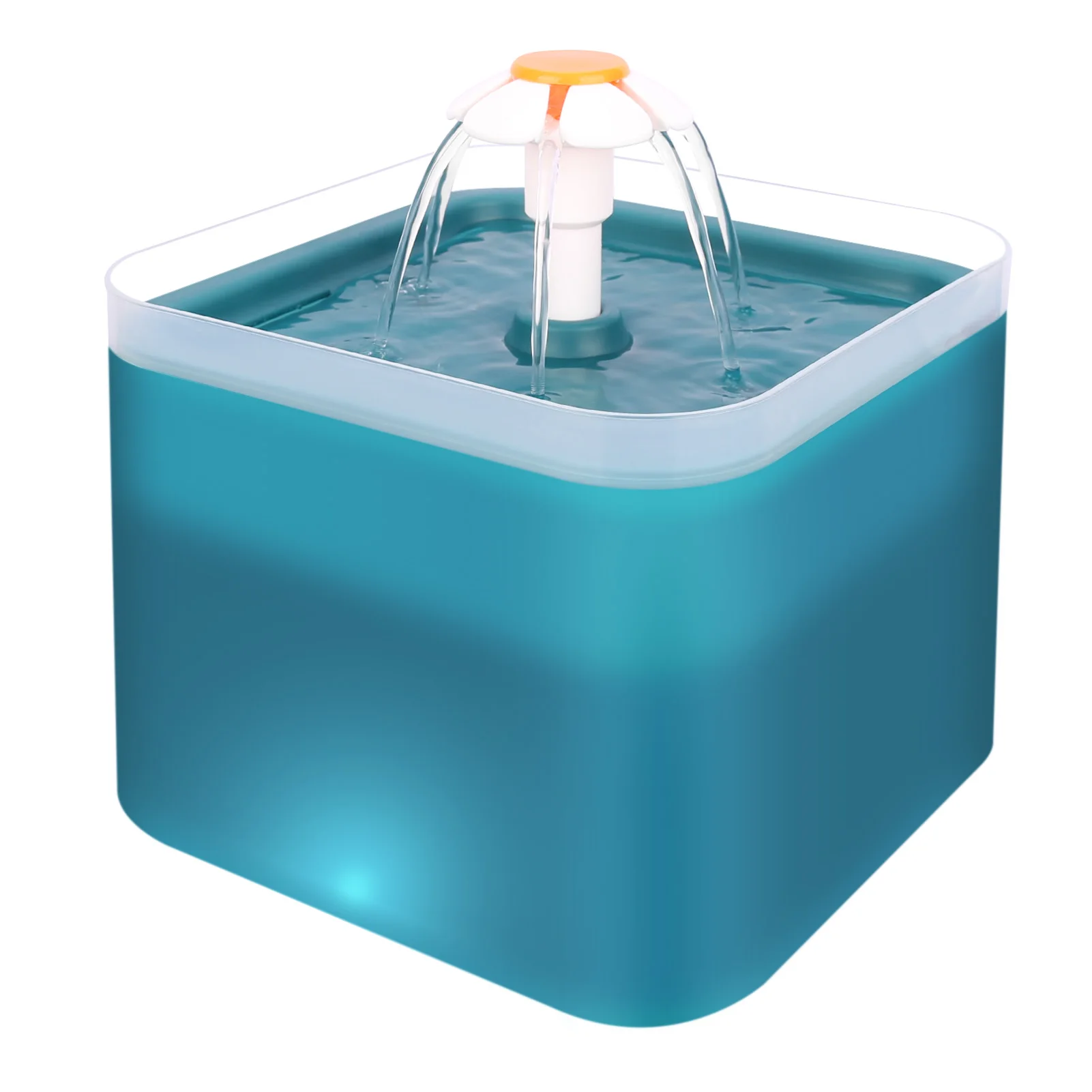 67oz/2L Ultra Silent Pet Fountain with LED Lighting&Activated Carbon Auto Filter Water Dispenser Mute Drinker for Cats Small Dog