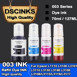 00X 003 Refill Dye ink for Epson L1110 L3100 L3101 L3110 L3150 L5190 L3106 L3108 L3115 L3116 L3117 L3118 L3119 L3156 Printer