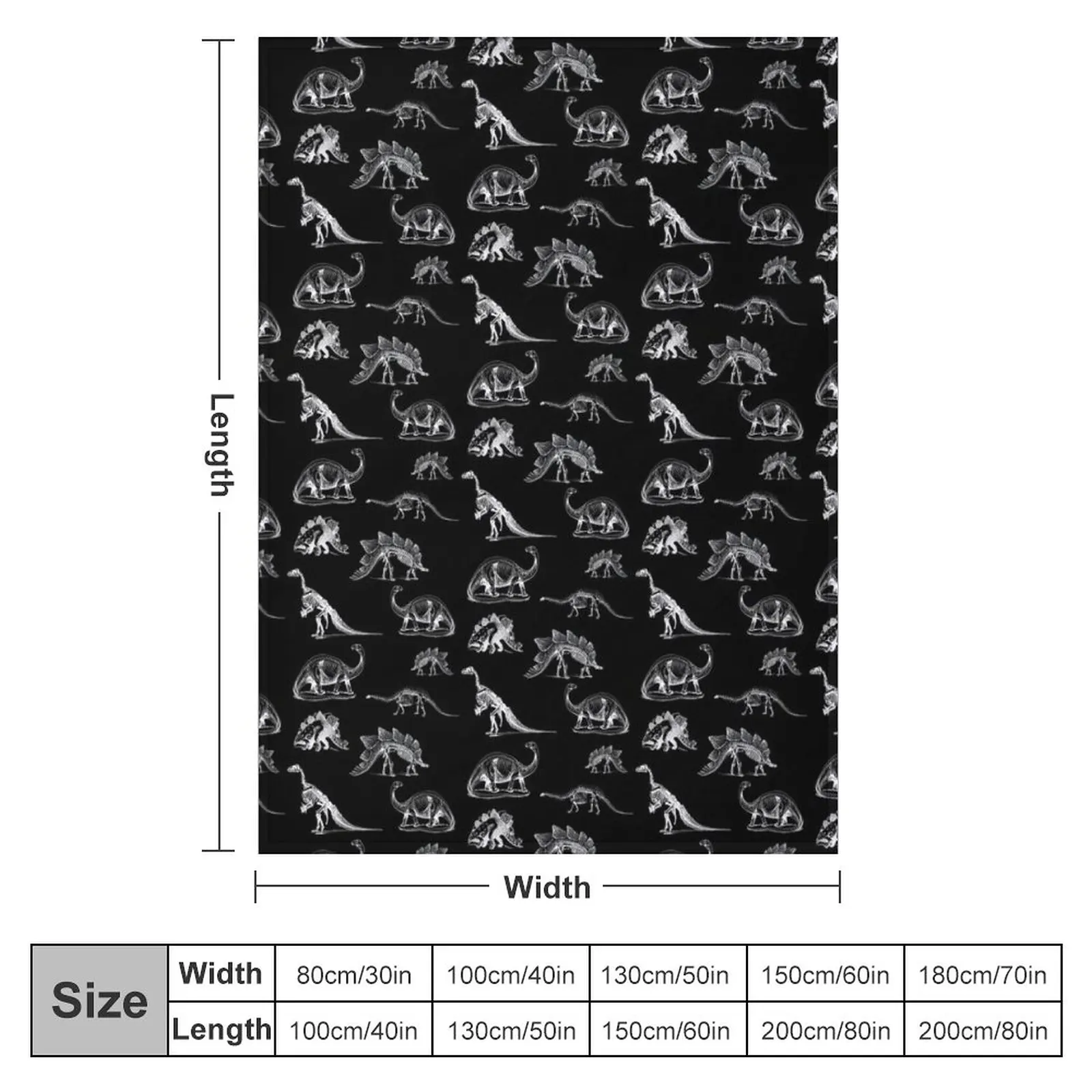 Vintage Museum Dinosaurs and Skeletons X-Rays on Black Throw Blanket wednesday Blanket Fluffy