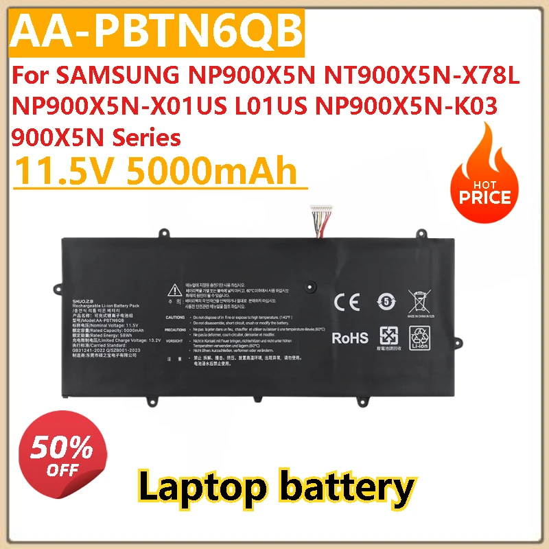 

Brand New 11.5V 5000mAh AA-PBTN6QB Laptop Battery For SAMSUNG NP900X5N NT900X5N-X78L NP900X5N-K03 900X5N NP900X5N-X01US Series