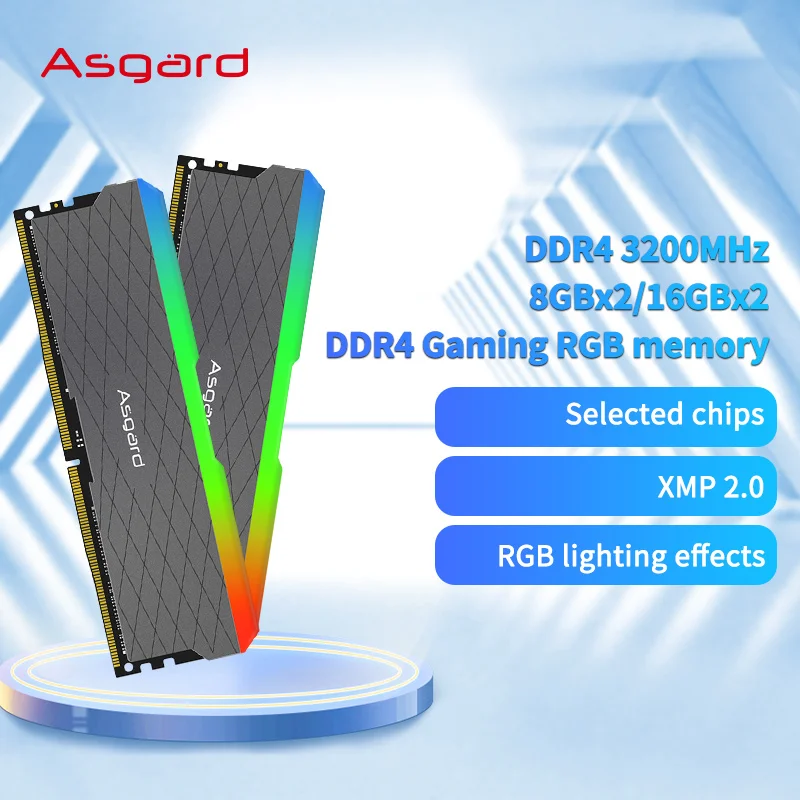 Asgard W2 시리즈 RGB RAM ddr4 8GBx2 16GBx2 3200MHz PC4-25600 1.35V 듀얼 채널 놀라운 데스크탑 메모리 램 