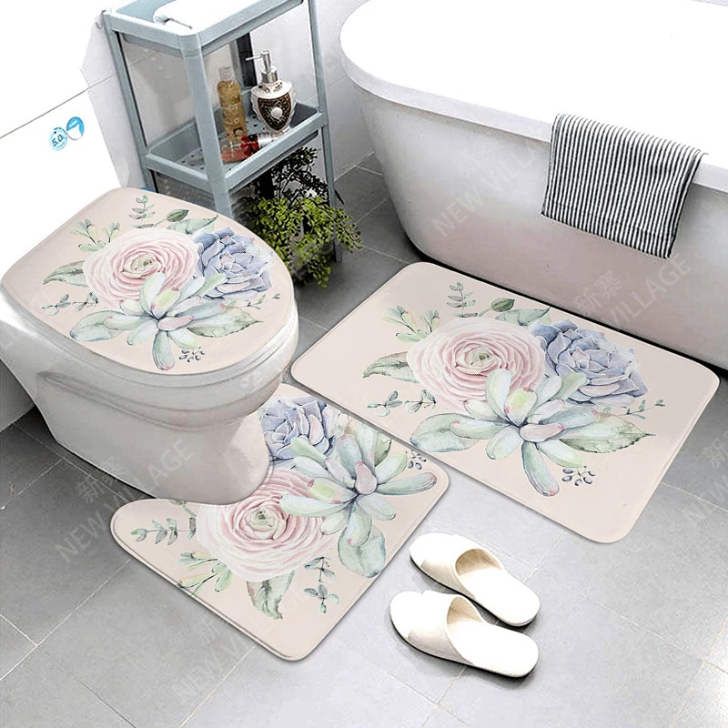 Anti-slip Bath Mat Bathroom Small Rug Shower Mat Decorative Absorbent Foot Mat Entrance Bathtub toilet rug Morandi Nordic letter