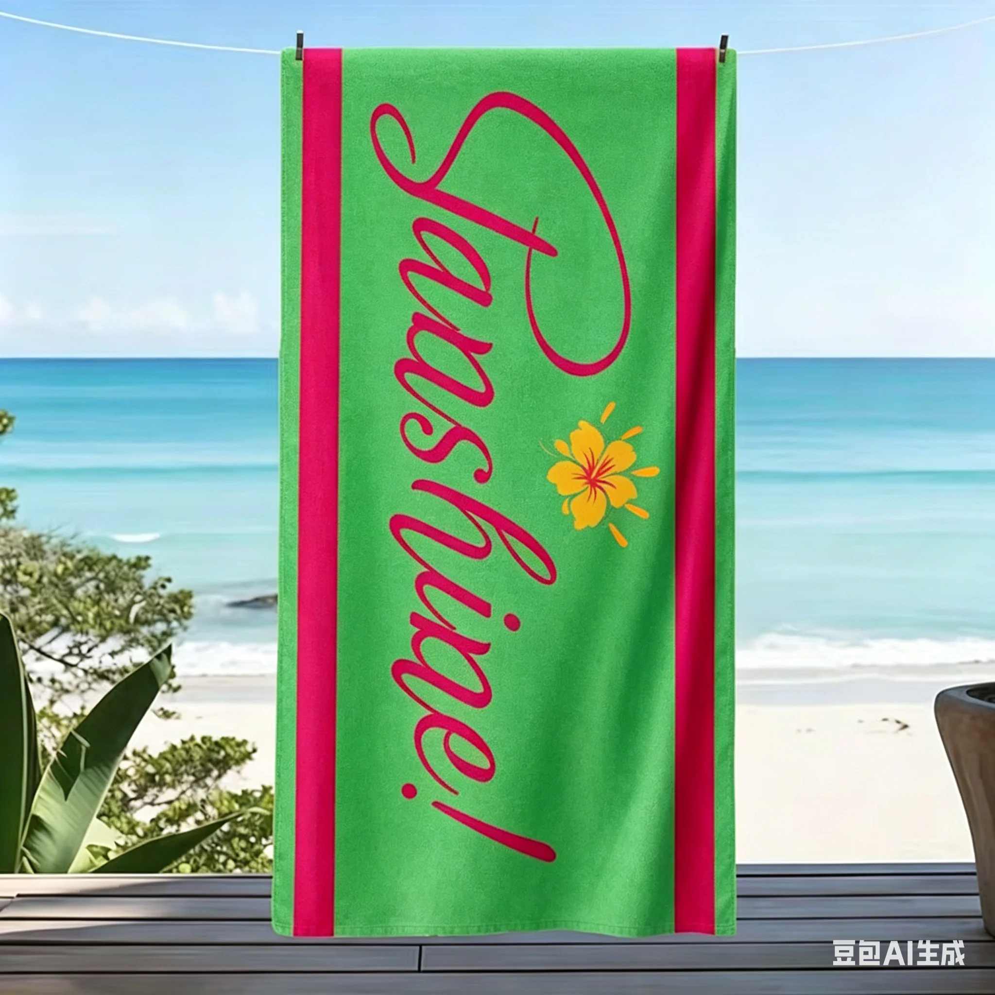 Sandless Microfiber Beach Towel Oversized Sunshine Slogan Quick Dry Large Bath Sheet Giant Swim Towel XL Travel Mat Pool Blanket