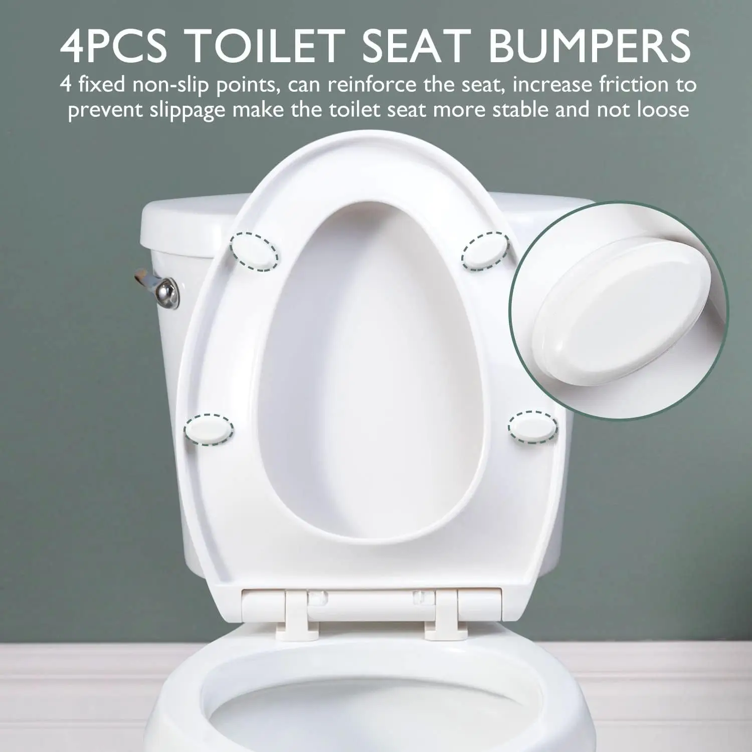 Elongated Toilet Seat with Soft Close Hinges, Easy Clean Quick-Release Design, Non-Slip Bumpers, Durable White Plastic view 6