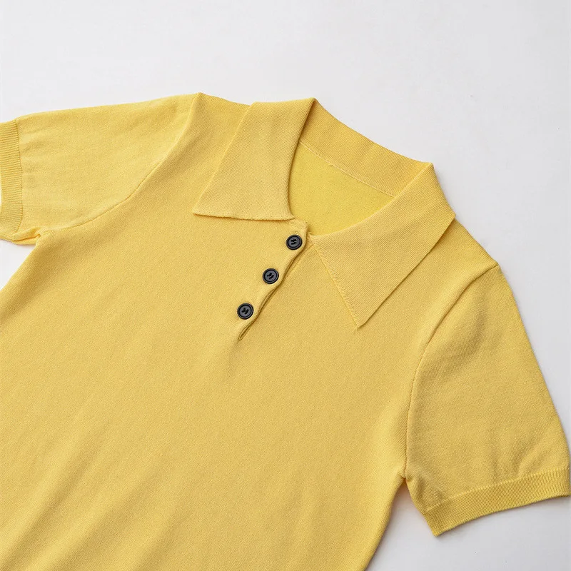 Spring New Round Neck Solid Color Women's Design Sense Niche Temperament Knitted Sweater