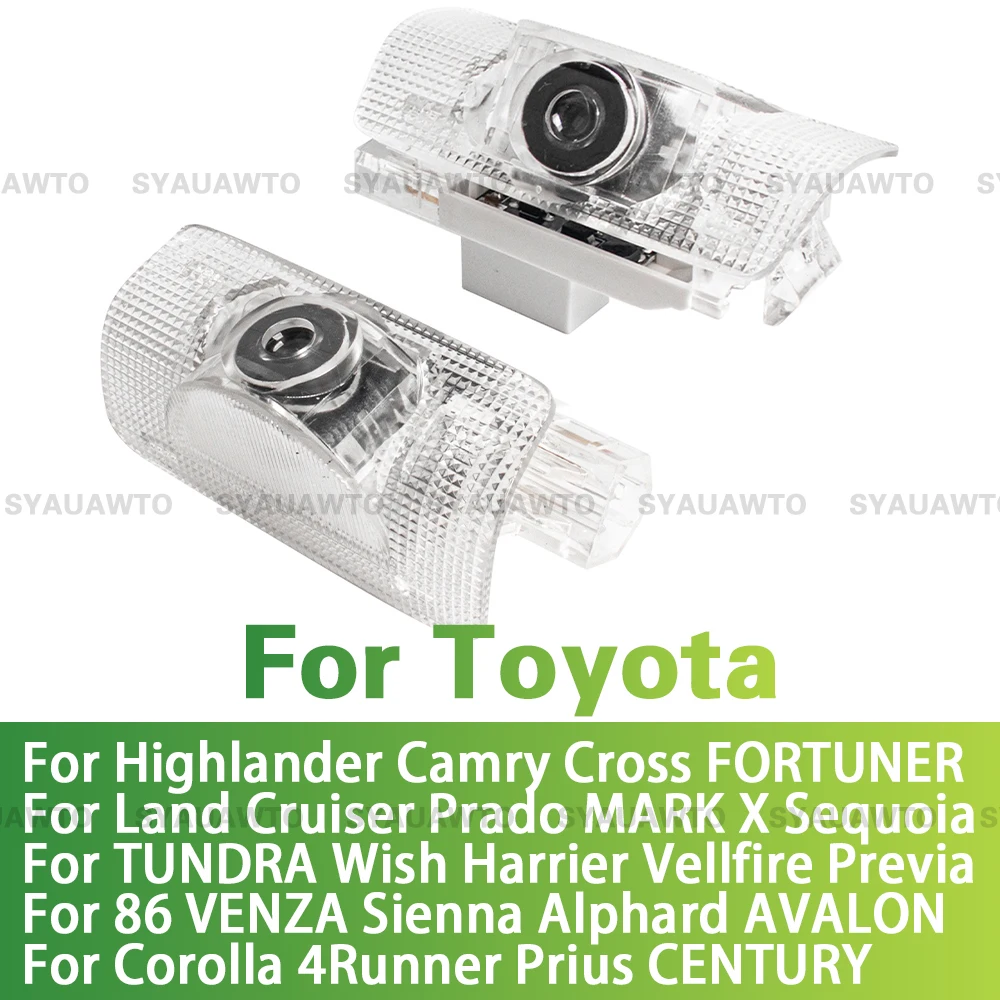 

2x LED Car Door Lamp Welcome Light Projector Accessories For Toyota 4Runner Avalon Camry Highlander Land Cruiser 1997-2024