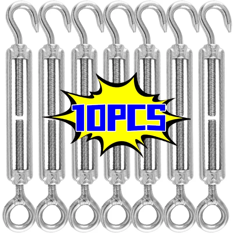 

10/1 шт., крючок из нержавеющей стали, фаркоп, регулируемый натяжитель троса, натяжитель веревки для белья, морское оборудование M4 M5 M6