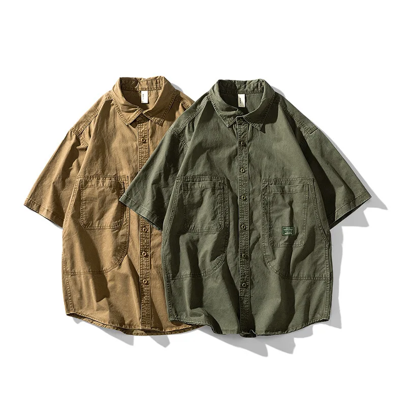 

Short Sleeved Shirt for Men's Summer Japanese Fashion Casual Men's Summer Thin Shirt Jacket for Men's Style