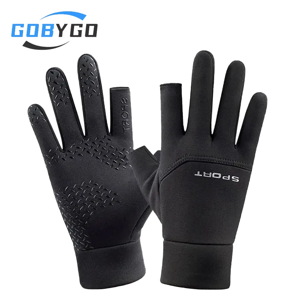 GOBYGO New Skiing Cycling Driving Gloves Windproof And Waterproof Outdoor Two Finger Touch Screen Design Warm Gloves Women Men