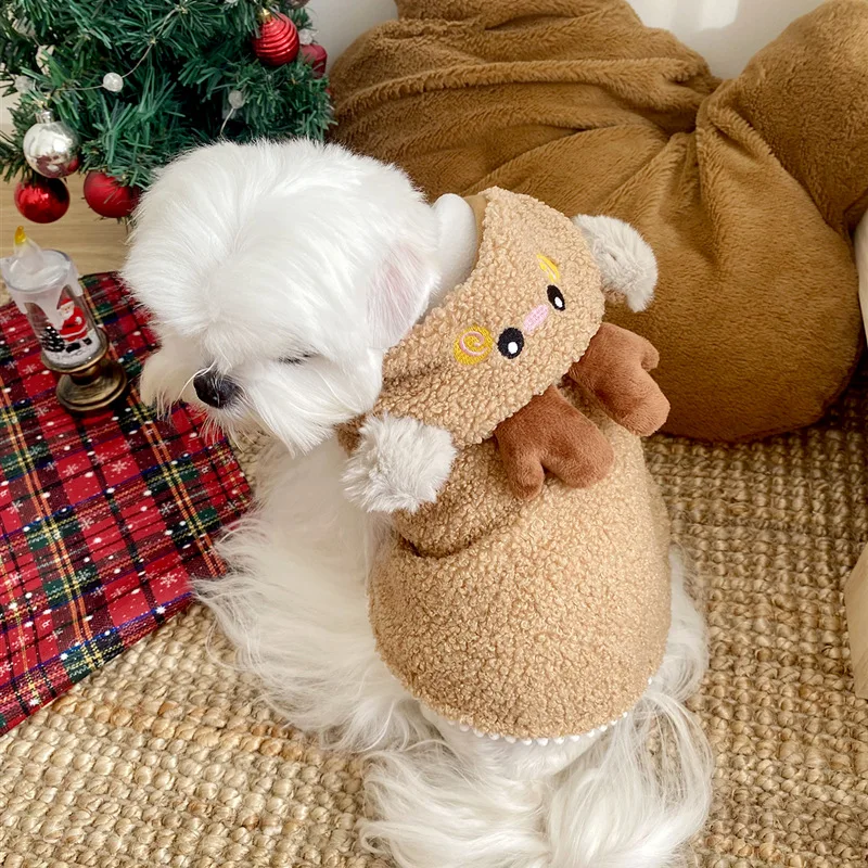 

Pet Christmas Clothes Brown Dog Jacket Pet Dog Christmas Cape Yorkshire Winter Warm Clothes Bichon Popular Pyjamas Bathrobes