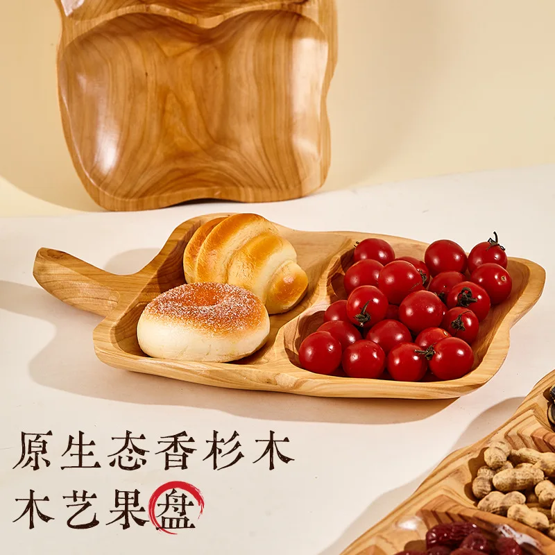 

Creative irregular and simple wooden fruit tray, dessert and snack fruit tray, light luxury and high-end, household tray