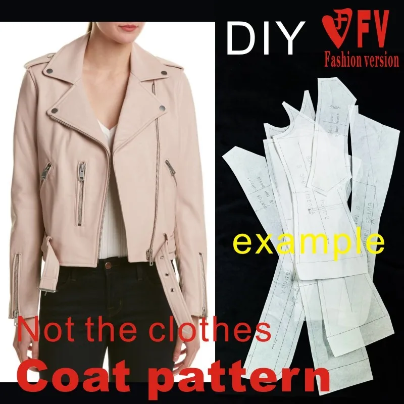 Clothing pattern women's short handsome coat jacket pattern 1:1 sewing structure drawing BWT-63