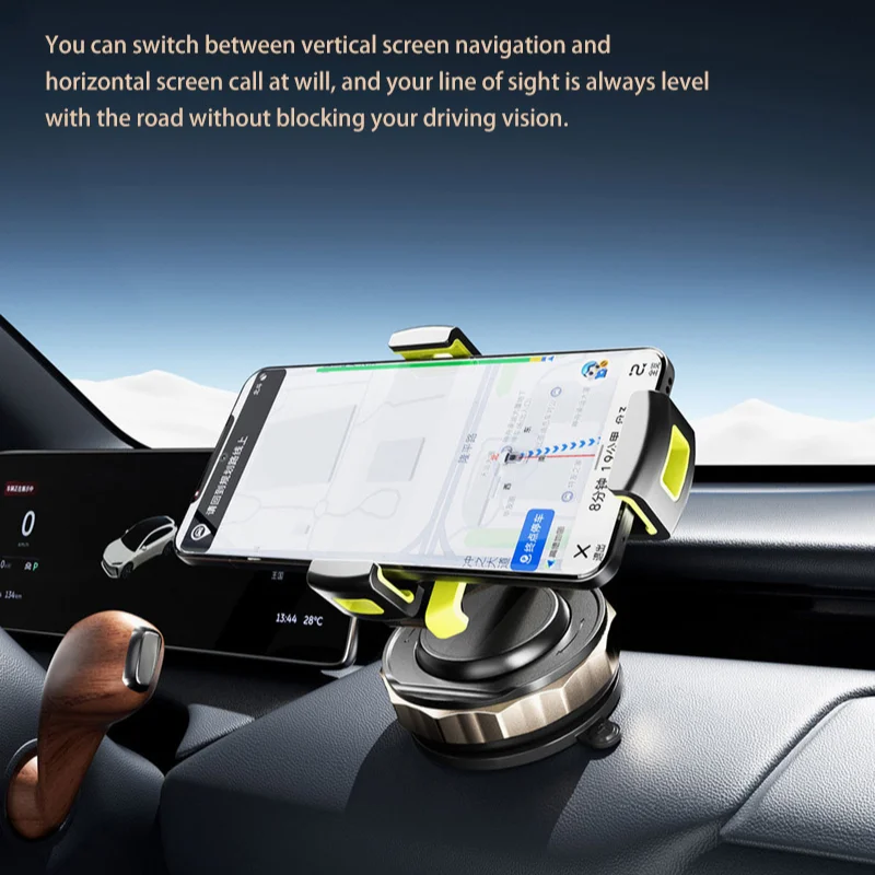 Magnetic Phone Holder Vacuum Suction Base 360° Rotatable Stand for All Smartphones Compatible with iPhone Android Mobile Devices