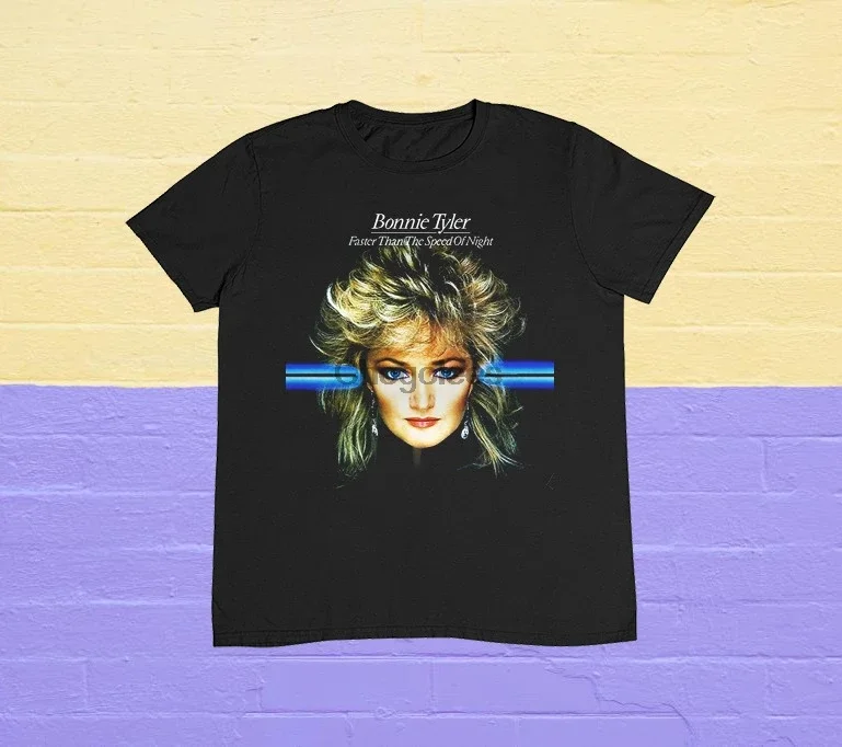 Bonnie Tyler Black T-Shirt 100% Cotton Tee Best Gift All Size S-4XL CA543