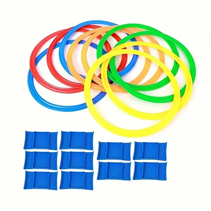 

Набор для игры в прыжки с 10 кольцами и 10 соединителями: уличная спортивная игрушка для детей, веселое физическое развлечение для парков, для мальчиков и девочек