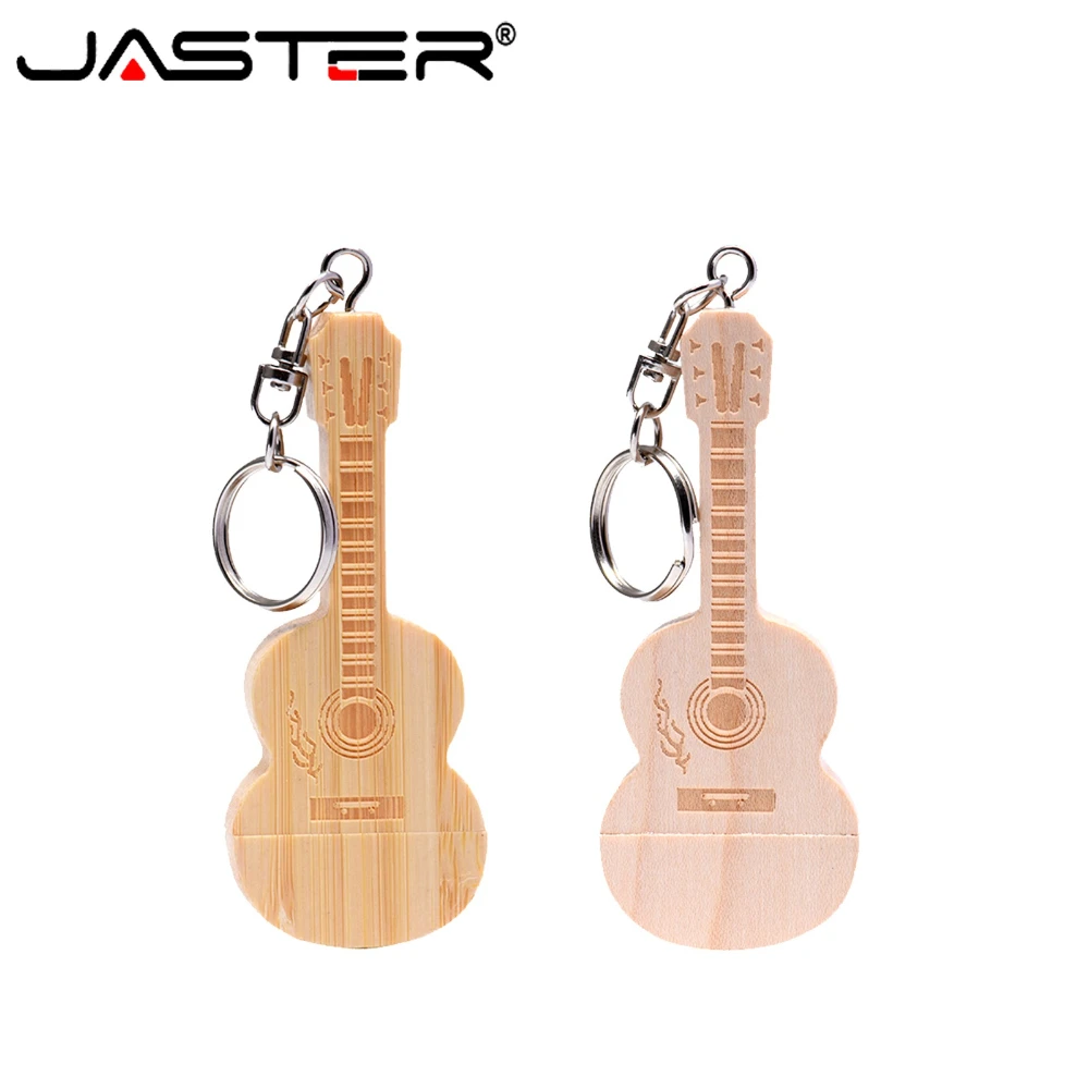 

Wooden Guitar USB Flash Drive 64GB Free Key Chain Pen Drive 32GB Creative Gifts Memory Stick Flash Disk Pendrive Storage Device