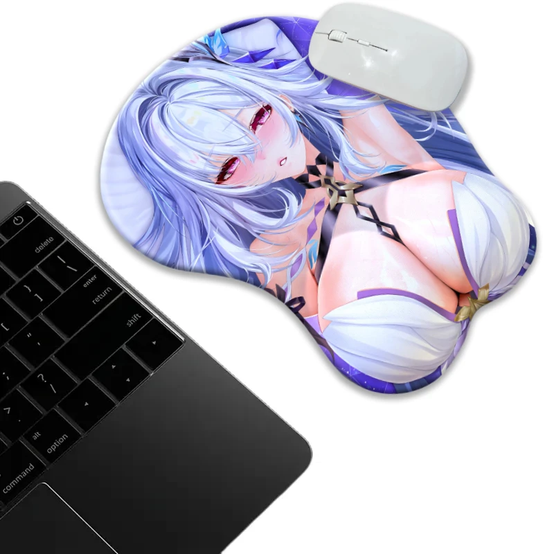 

Anime Blister Packed Skirk Chest Mouse Pad Desk Mat Genshin Impact Boob Gamer Special Wristband with 3d Nipples