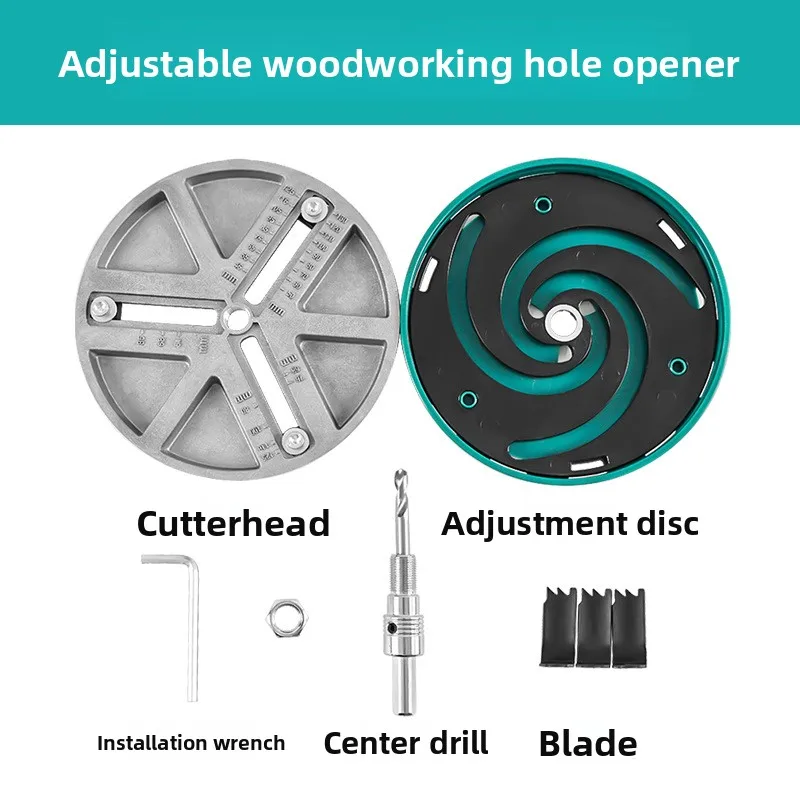 Wiertło uniwersalne regulowane do drewna, płyt gipsowo-kartonowych, plastiku i aluminium, 45-130 mm, do wiertarki elektrycznej.