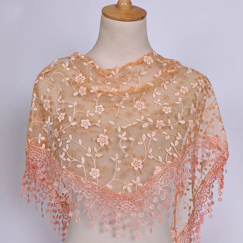 

Ele Triangular Lace Scarf Women's Small Versatile Headscarf Ne Warmer Spring Autumn New Sle Faionable Ethnic Trend