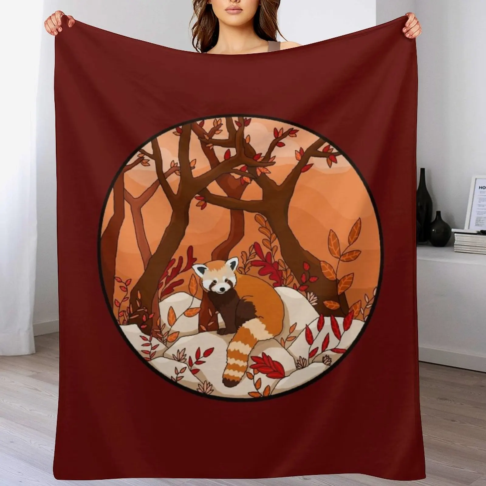 

Little Red Panda Throw Blanket Plush Flannel Blankets