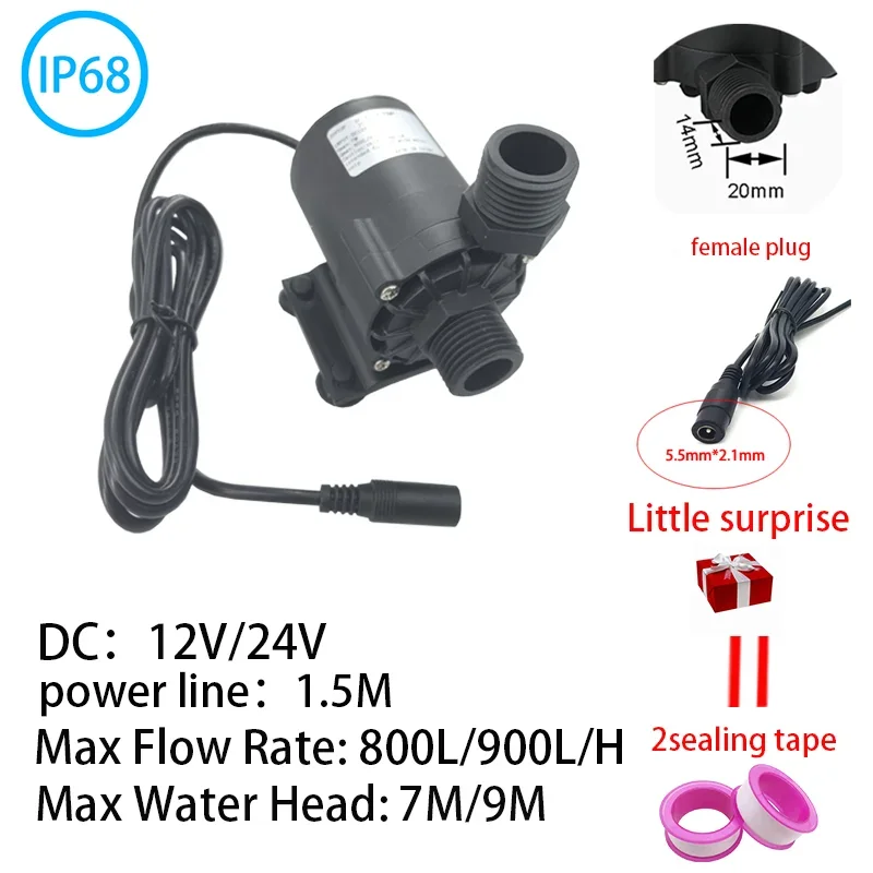 

DC12V/24V IP68 900L/H with water shortage and power-off protection DC brushless intelligent booster pump solar water heater