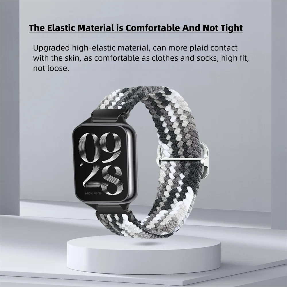 Return Braided Slide Buckle Strap For Xiaomi Mi Band 8Pro/9Pro Redmi Band 4 Quick Release Hard-wearing Nylon Adjustable Unisex