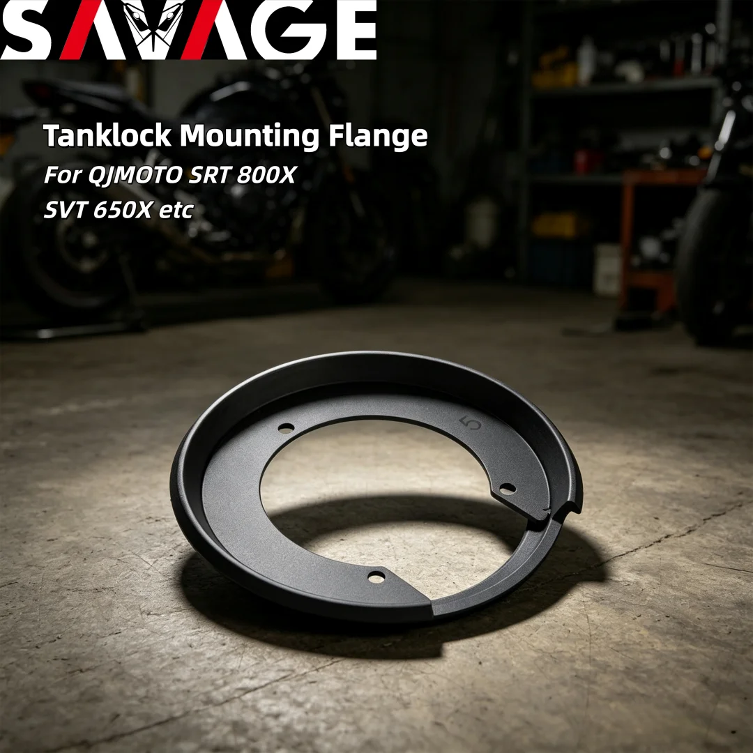 SAVAGE TTP-LH05 Motorcycle Fuel Tank Bag Tanklock Ring Flange Quick Release Mount Black for QJMOTO SRT 800X SVT 650X Etc.