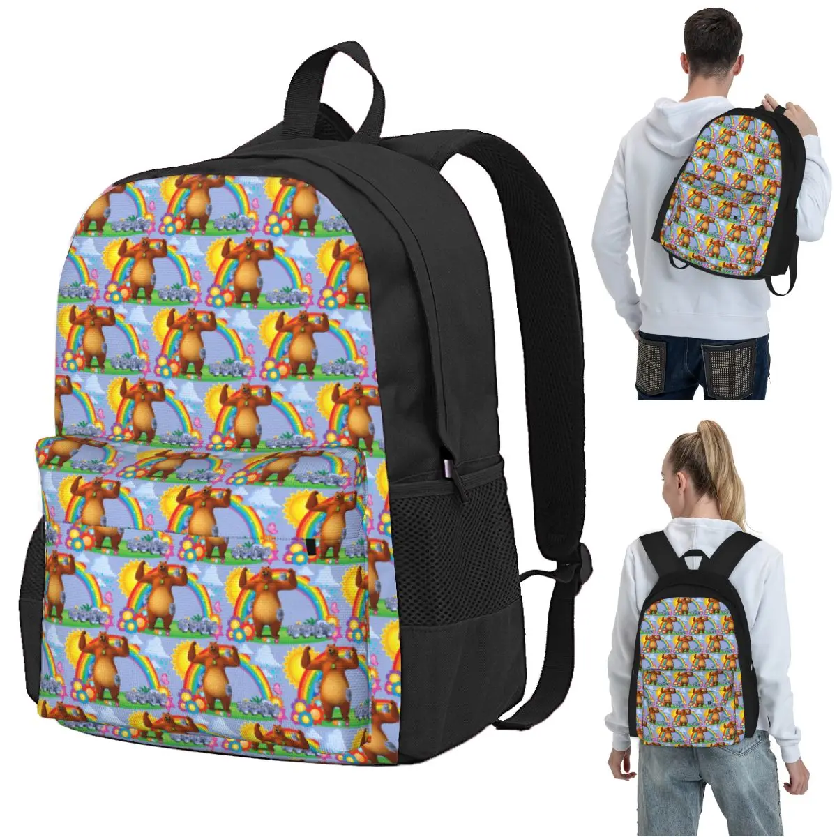 

Grizzy And Lemmings Likes Nature Backpack Student BookBag Children School Bag Computer Shoulder Bags for Boys Girls