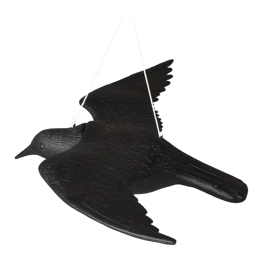 Hanging Crow Bird Deterrent Flying Crow Repellent-Scarer Emulation Flying Bird Kite Garden Yard Outdoor Pest Control Halloween