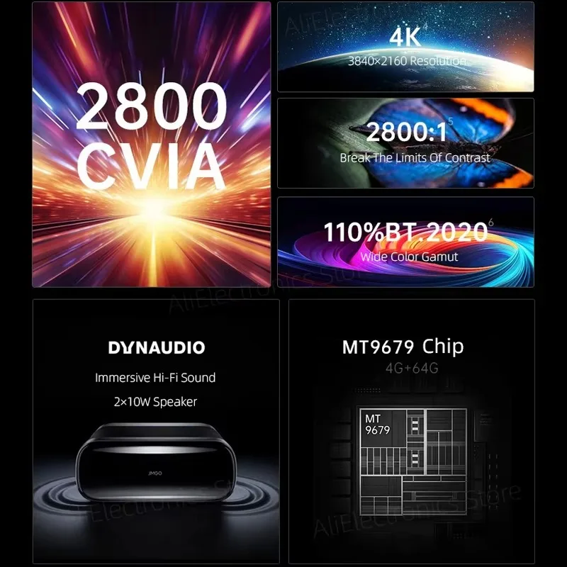 4K UHD USTトリプルカラーレーザープロジェクター 4G+64G 2800 CVIAルーメン ホームオフィス インテリジェントホームシアター向け