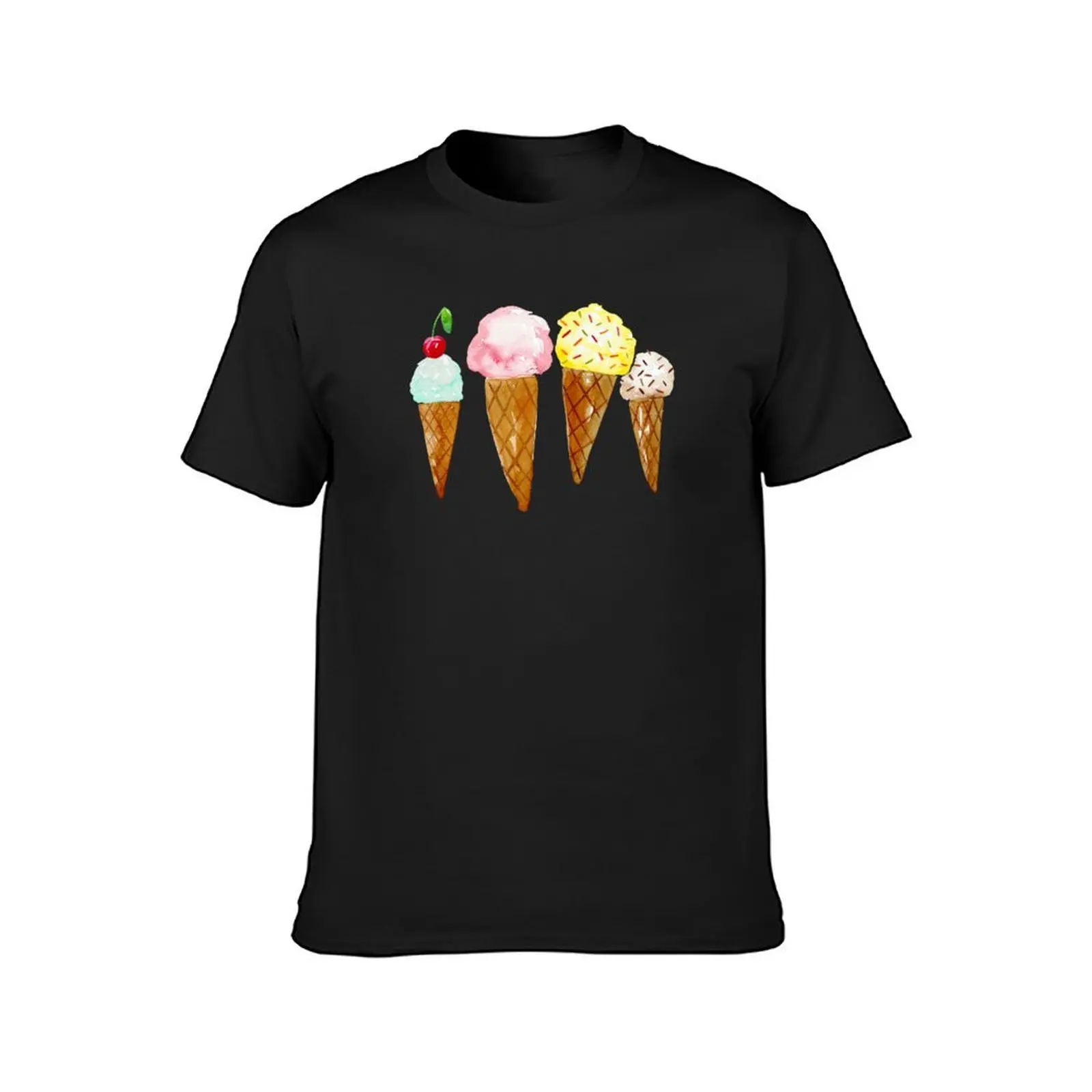 Ice Creams, Watercolour Ice Creams, Gelato T-Shirt sweat animal prinfor boys boys whites men workout shirt