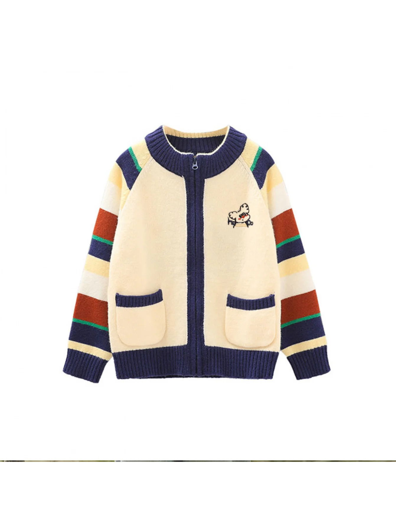 Herbstmode-Pullover für Jungen, Gestrickte Strickjacke für Kleine und Mittelgroße Kinder