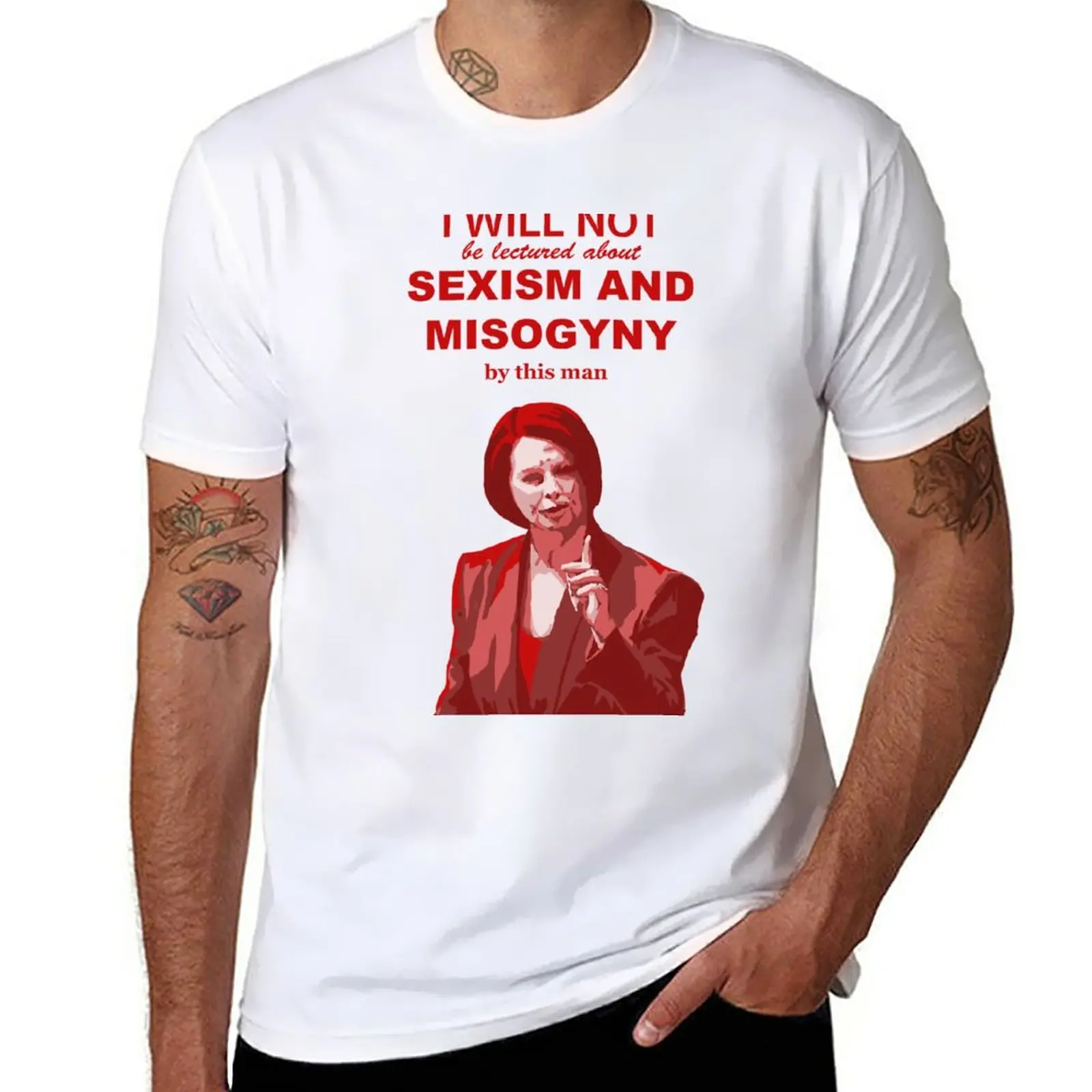 Julia Gillard I will not be lectured about sexism and misogyny by this man quote T-Shirt tees oversized blanks men t shirts