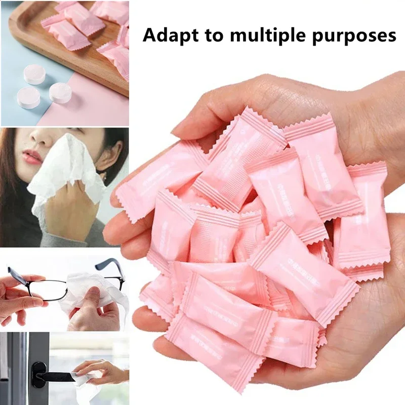 20/30/50PCS Mini Compressed Towels – Disposable Magic Face Cloth Tablets for Travel, Outdoor, and Personal Care