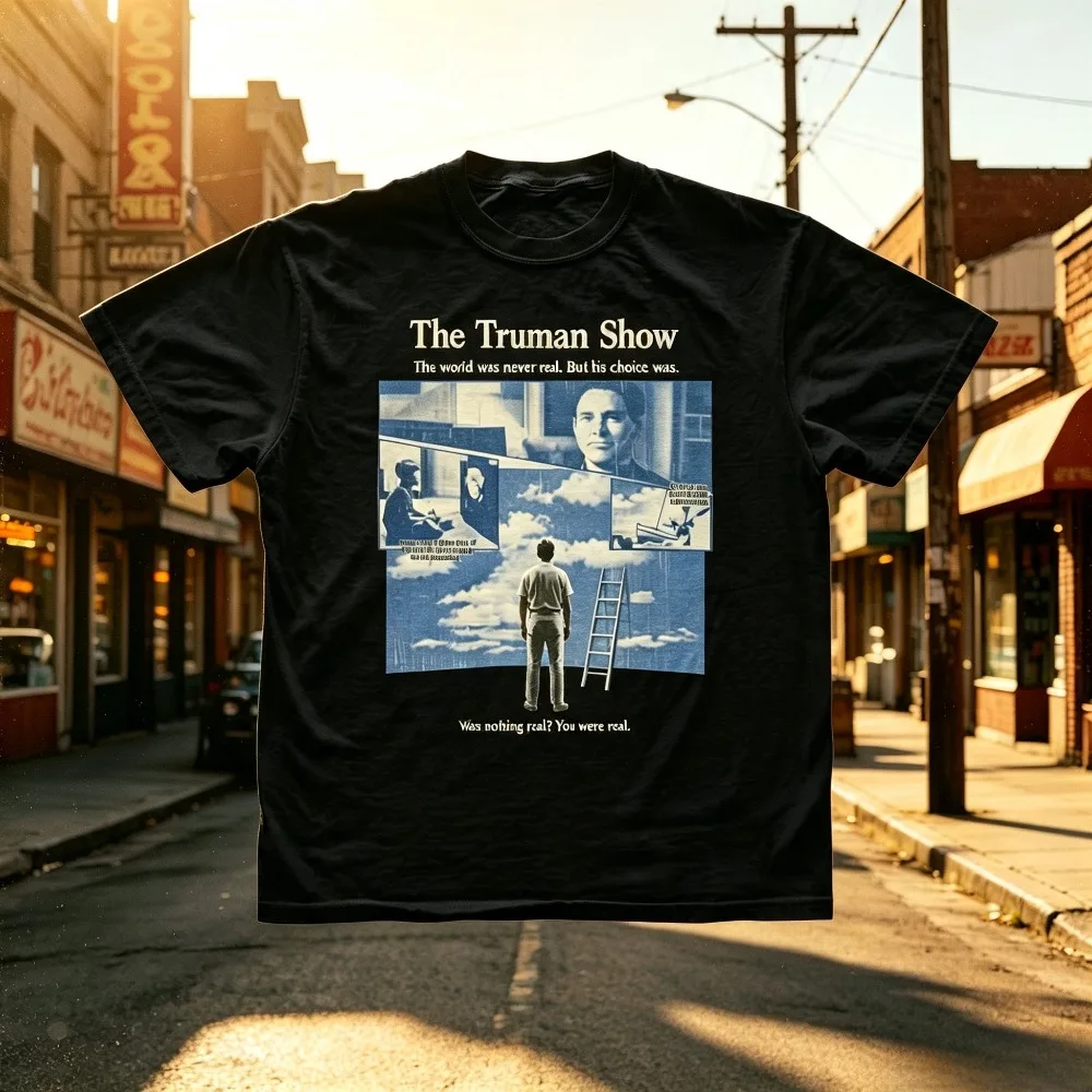 Vintage Movie Poster Ladder Man Graphic Men T-Shirt Retro Loose Short Sleeve Streetwear Tops