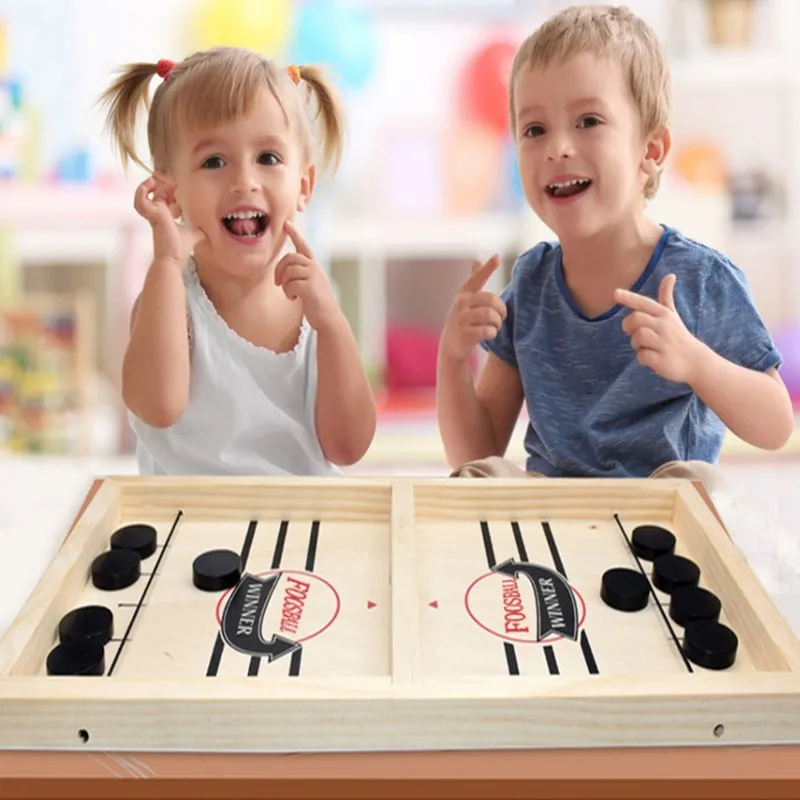 Table Hockey Game Catapult Chess Parent-child Interactive Fun Competitive Toy Wooden Billiard Board Game Foosball Winner Games