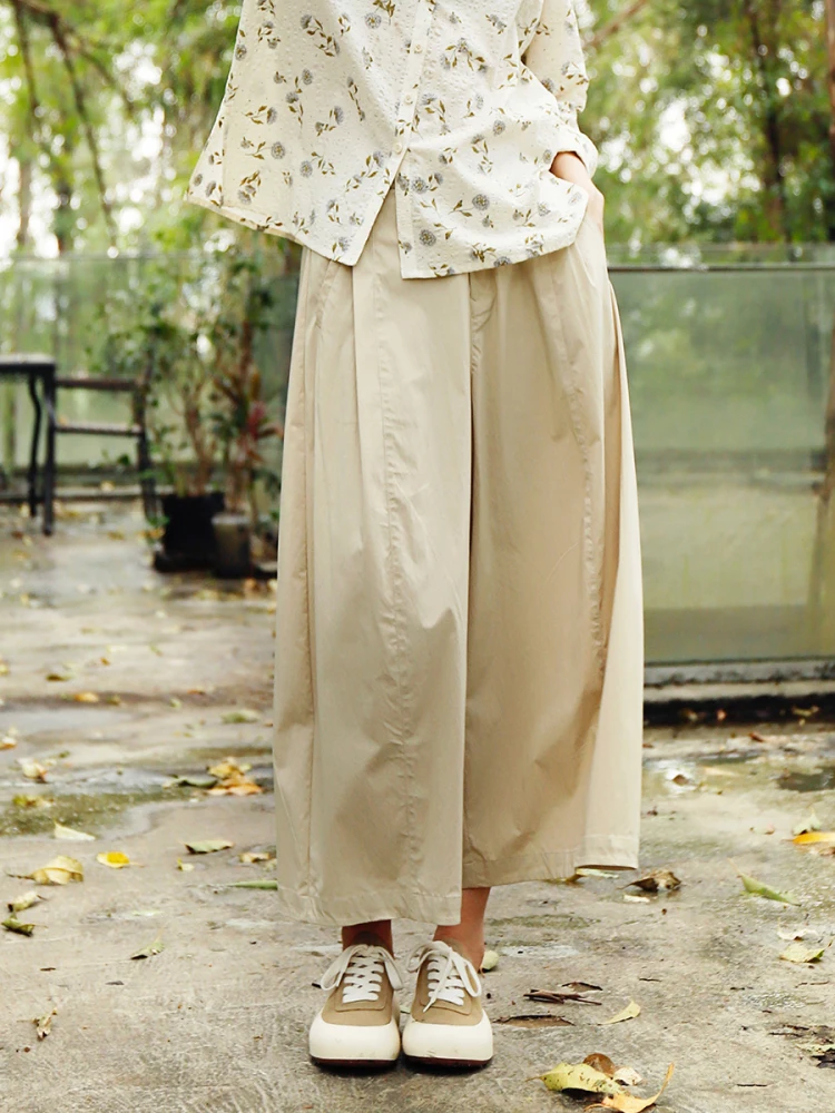 

High Waist Wide Leg Casual Pants Loose Slimming Summer New Sle Versatile Nine Points Loose Fit Casual Trousers for Women