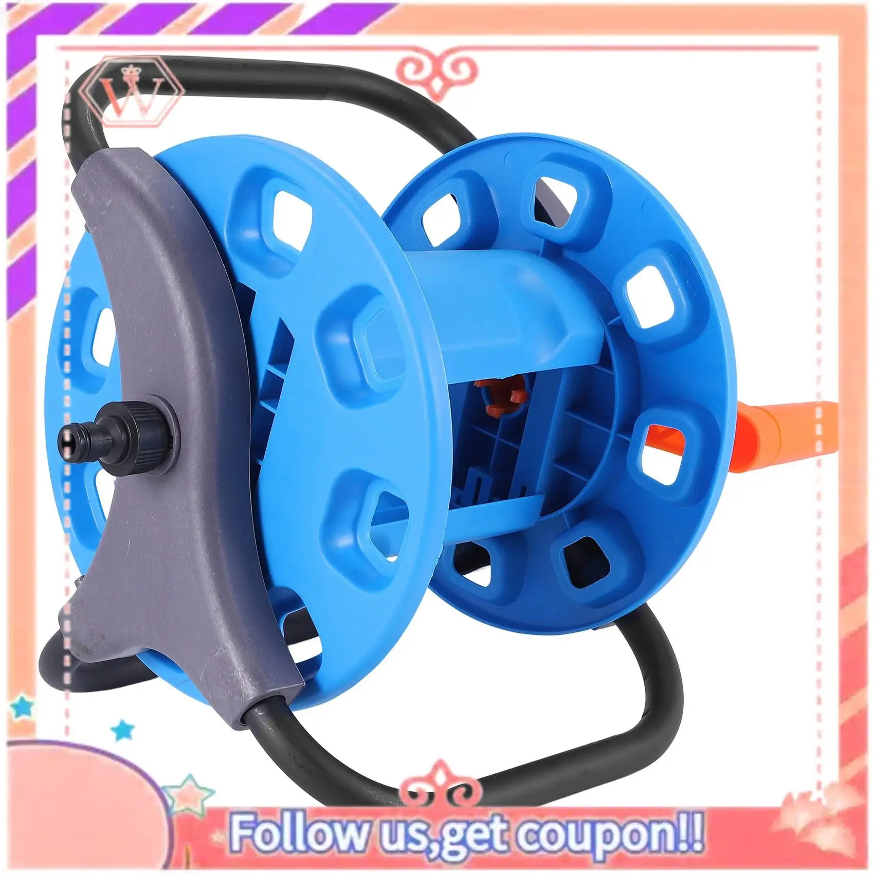 

AT84-Portable 20M Household Garden Water Hose Reel Cart Pipe Storage Car Washer Pipehose Winding Tool Rack Holder