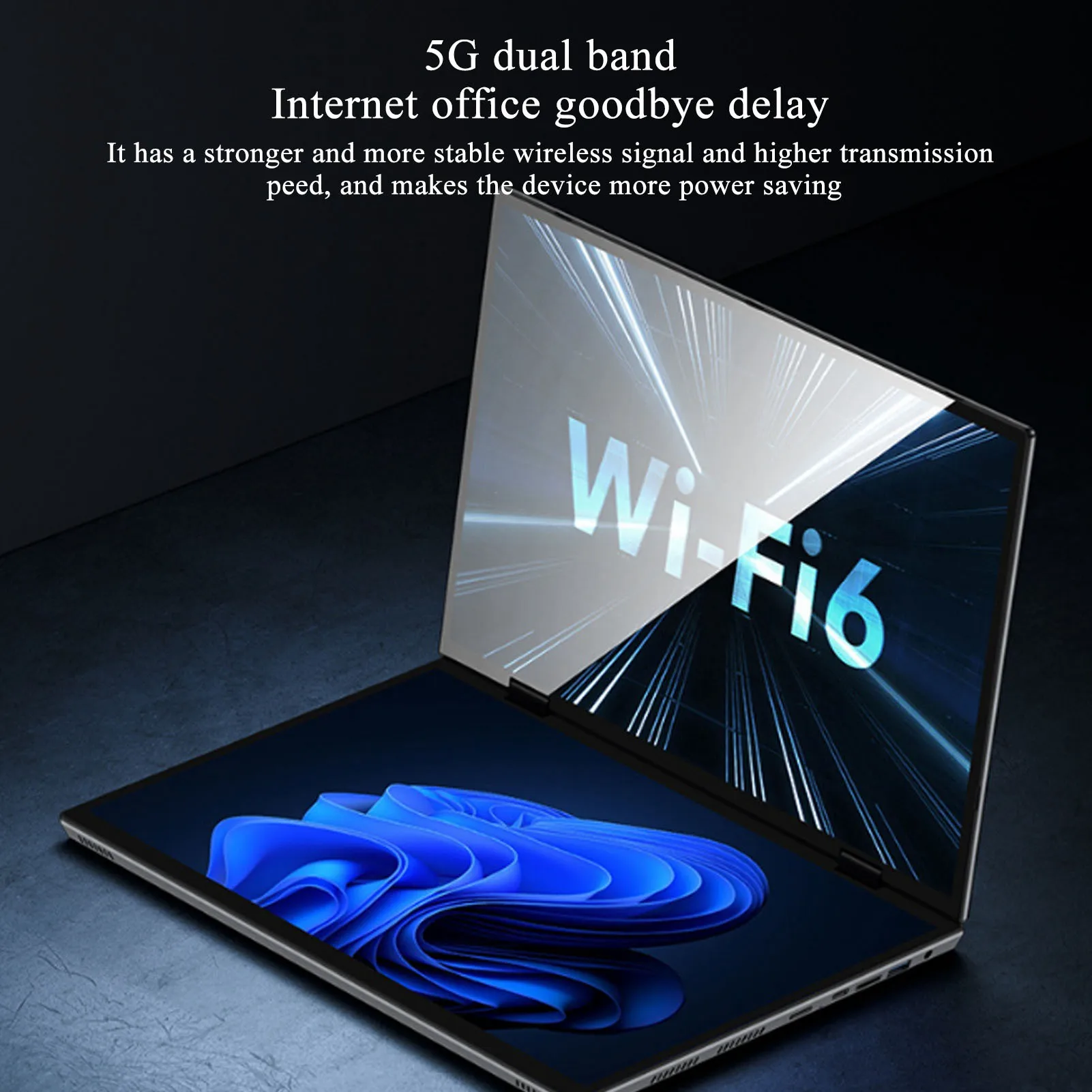 

Dual Screen Laptop 5000mAh Battery 14 Inch Laptop 32G 512G 2.2K HD Flexible Use 100-240V with 14in Auxiliary Display for Office