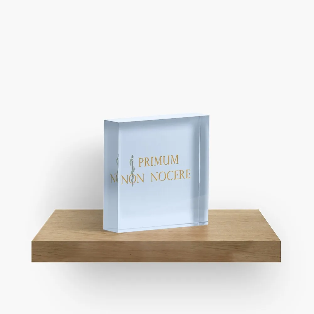 Primum Non Nocere First Do No Harm  Acrylic Block Clear Decor Transparent Art Pad Print Room Photos Cute Bedroom Wedding Family