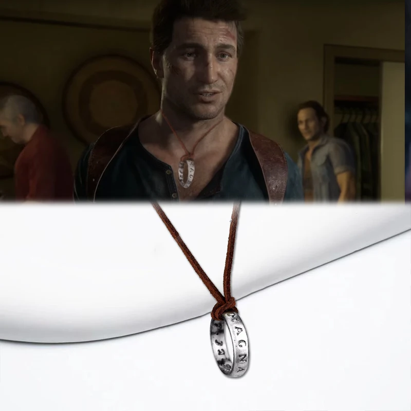 Nathan Drake Popular Game Peripheral Accessories Ring Shape Necklace Cosplay Costumes DIY Props Jewelry for Fans Kawaii Creative