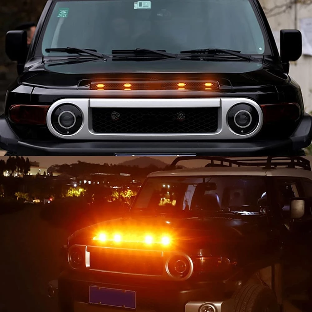 4 في 1 LED سيارة الجبهة مصبغة ماركر أضواء المدخن العنبر شواء ضوء ل جيب قبالة الطريق جذع SUV فورد تويوتا النهار مصباح جيد الإضاءة
