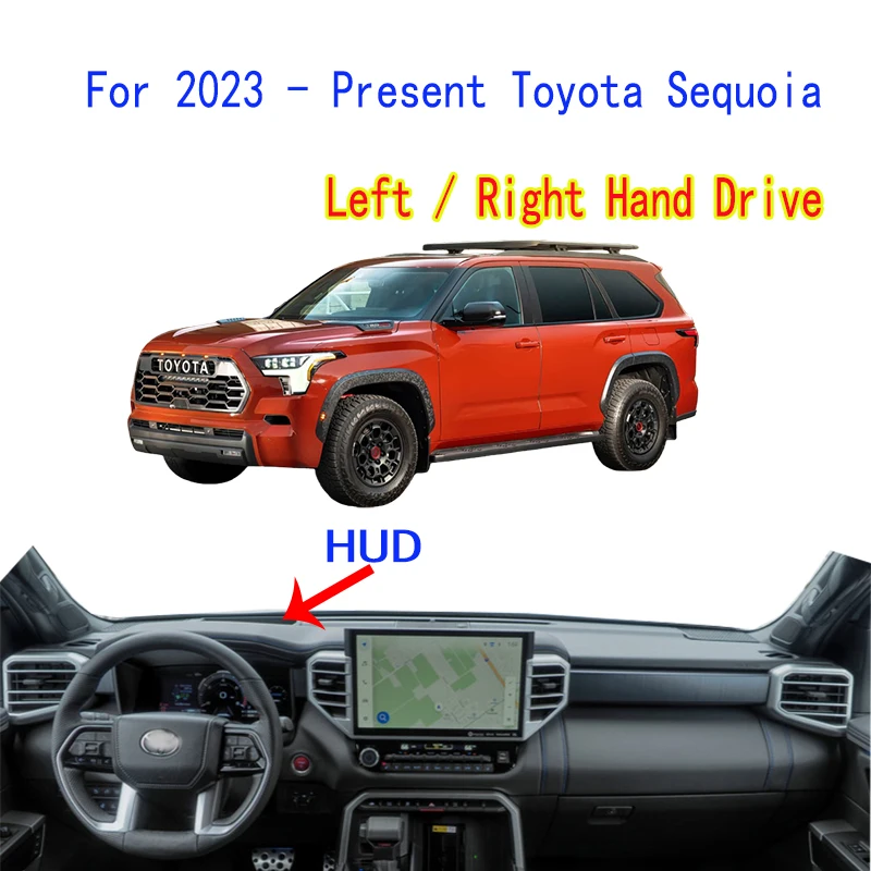 

For 2023-2026 Toyota Sequoia Car-Styling Dash Mat Dashmat Dashboard Cover Instrument Panel Insulation Protective Pad
