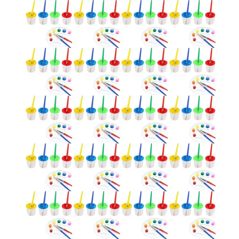 

Набор из 180 чашек для краски без пролива с кисточками и палитрой для краски, чашки для краски с крышками для художественной живописи для детей