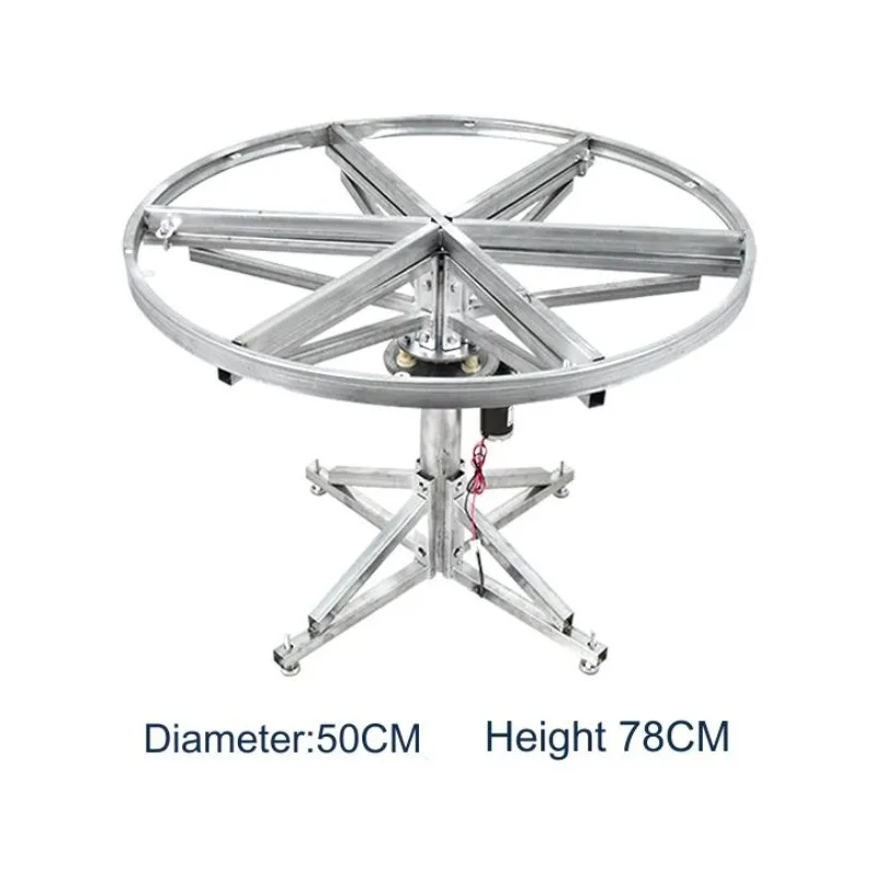 Electric turntable floor standing steel frame rotating movement bearing dining table