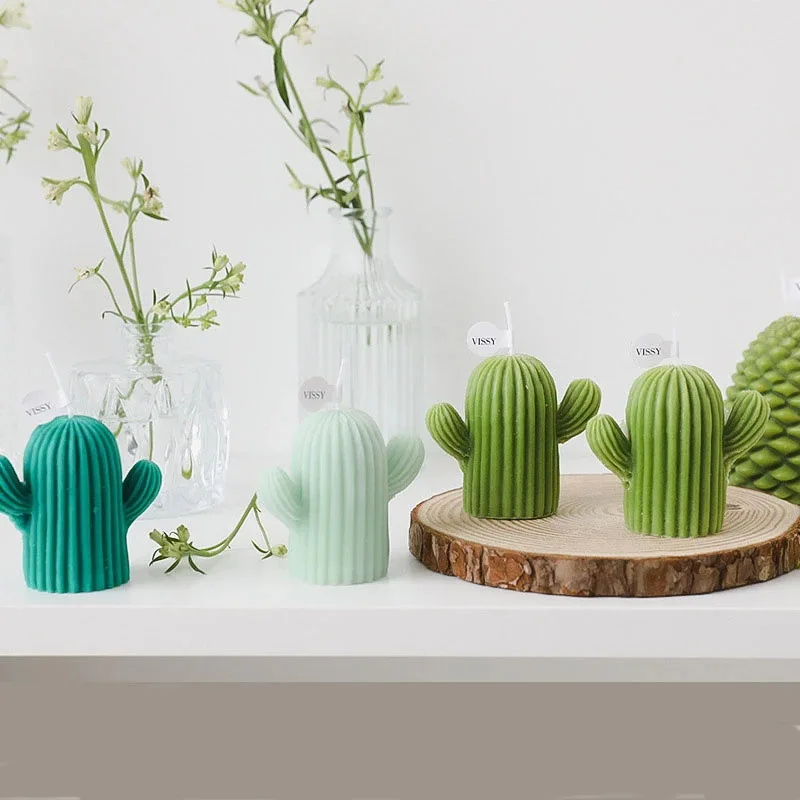 Cactus Scented Candle Silicone Mold DIY Simulation Succulent Ornaments Plaster Silicone Mold Home Decor Crafts Making Tools