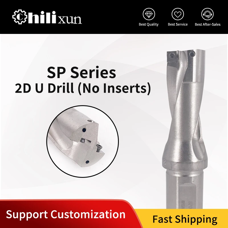 hilixun-spシリーズ-2xd-u型ドリル-超硬インデックス式ビット-インサート付き、鋼鉄・鋳鉄cnc加工用貫通冷却