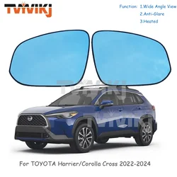 1 pair heated Side Rearview Mirror Blue Glass Lens For TOYOTA Harrier/Corolla Cross 2022-2024 car side mirrors