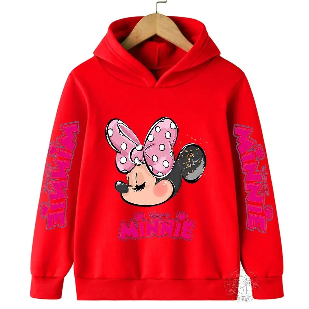 Minnie Mouse Daisy Children Hoodies Girls Clothes Disney Sweatshirts Pullover Kawaii Anime Cartoons Boy Kids Casual Hoodie Tops